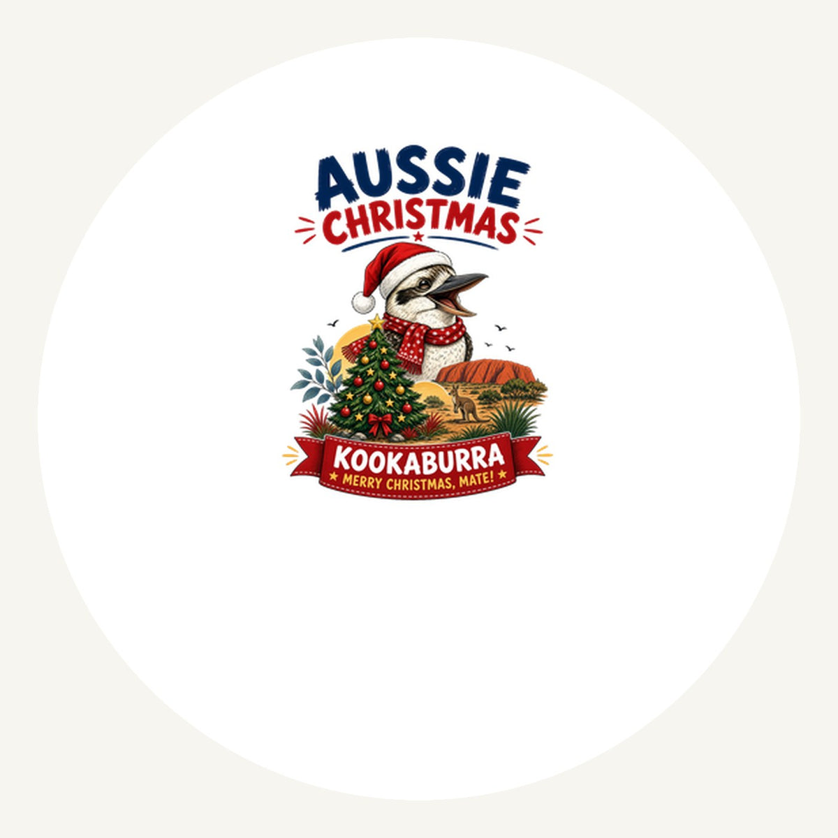 Aussie Kookaburra Christmas Personalised Pewter Christmas Ornament