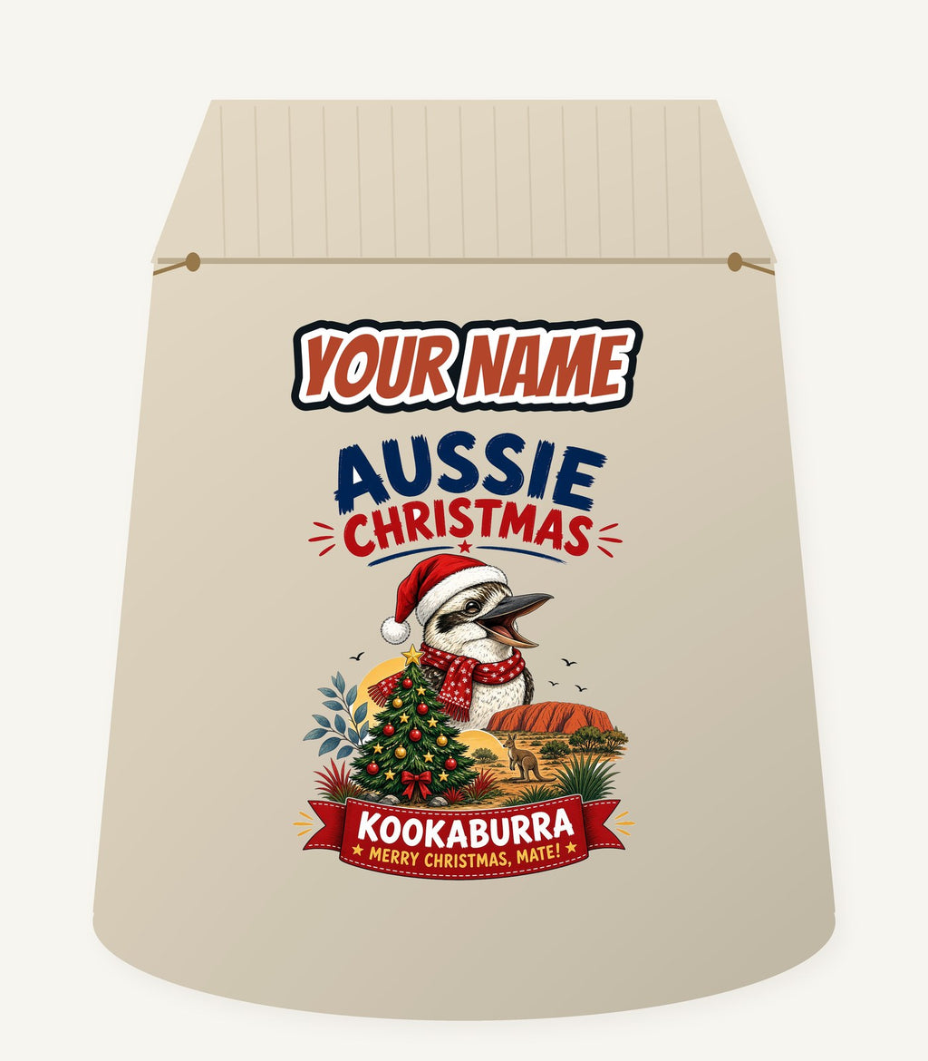 Aussie Kookaburra Christmas Personalised Santa Sack