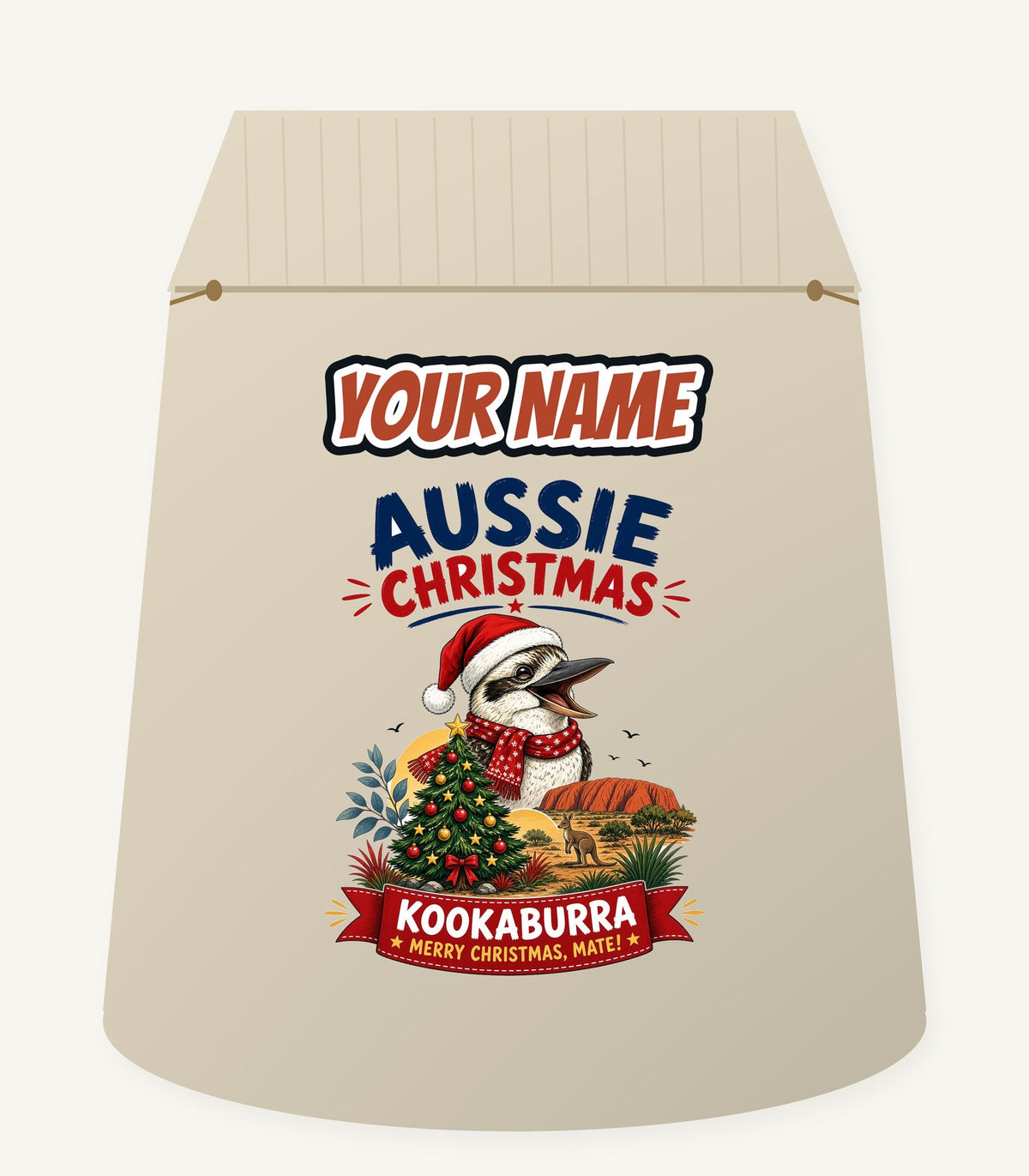 Aussie Kookaburra Christmas Personalised Santa Sack