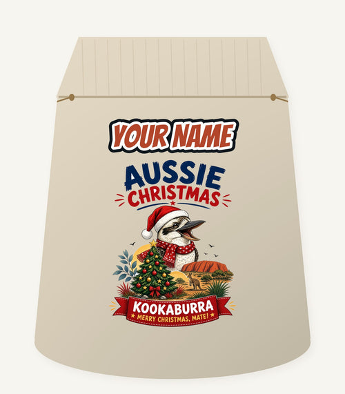 Aussie Kookaburra Christmas Personalised Santa Sack