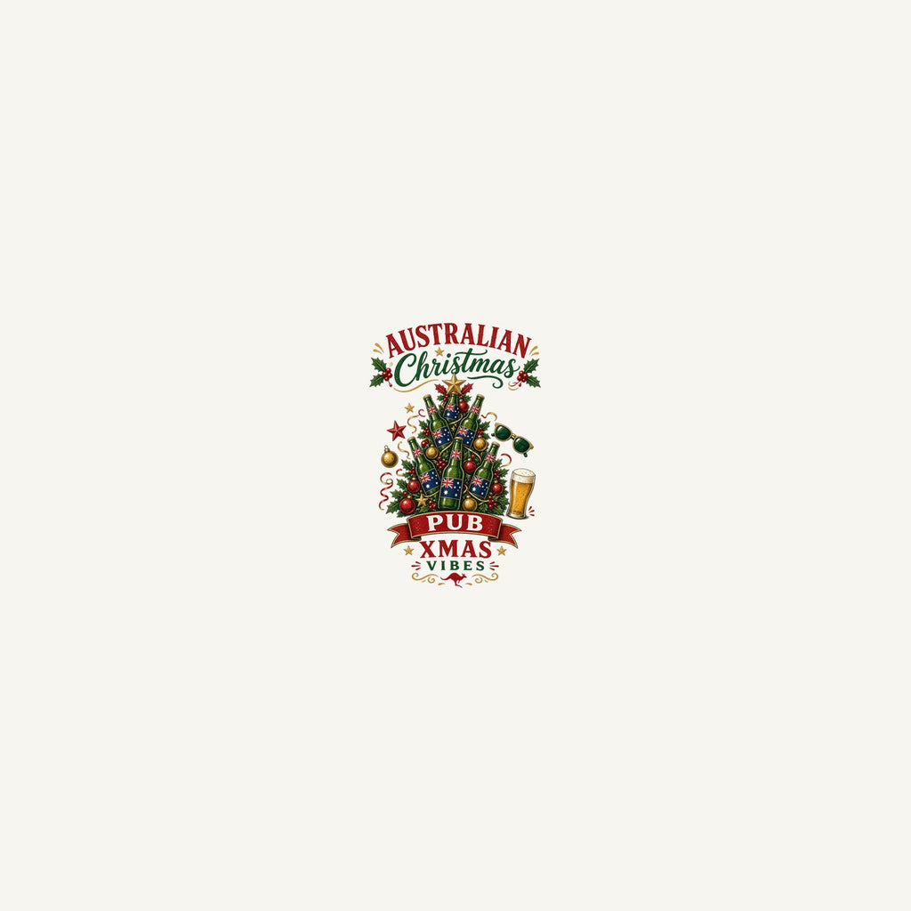 Aussie Pub Christmas Tree Personalised Beach Towel
