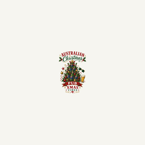 Aussie Pub Christmas Tree Personalised Beach Towel