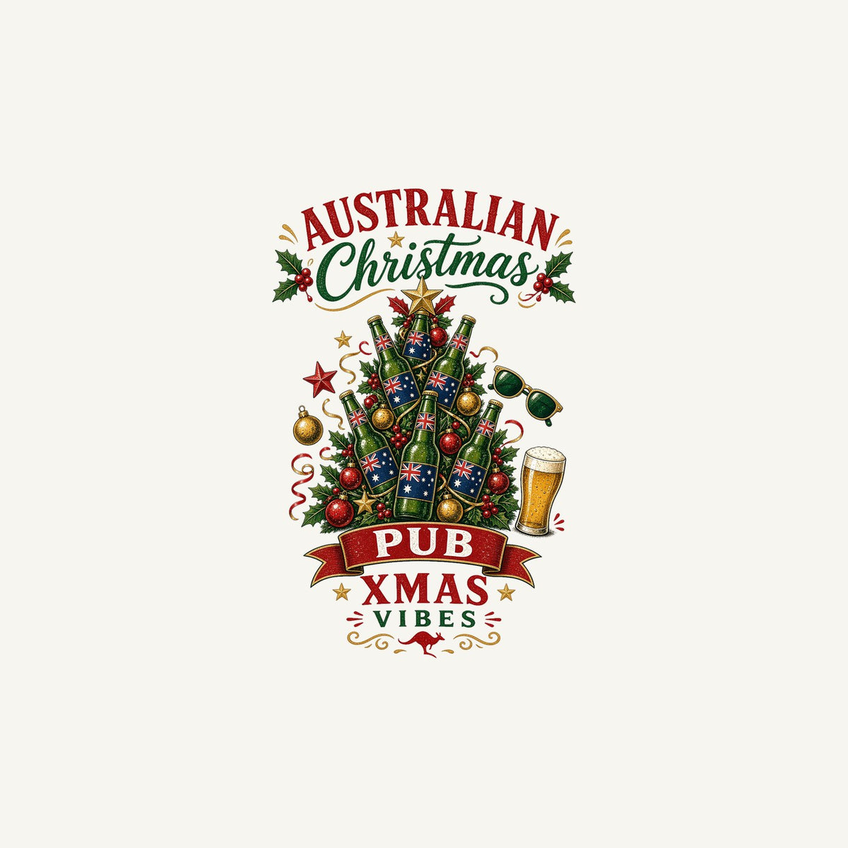 Aussie Pub Christmas Tree Personalised Christmas Mug