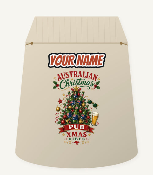 Aussie Pub Christmas Tree Personalised Santa Sack