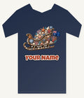 Aussie Seashell Christmas Sleigh Personalised Kids Tee and Baby Bodysuit