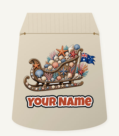 Aussie Seashell Christmas Sleigh Personalised Santa Sack