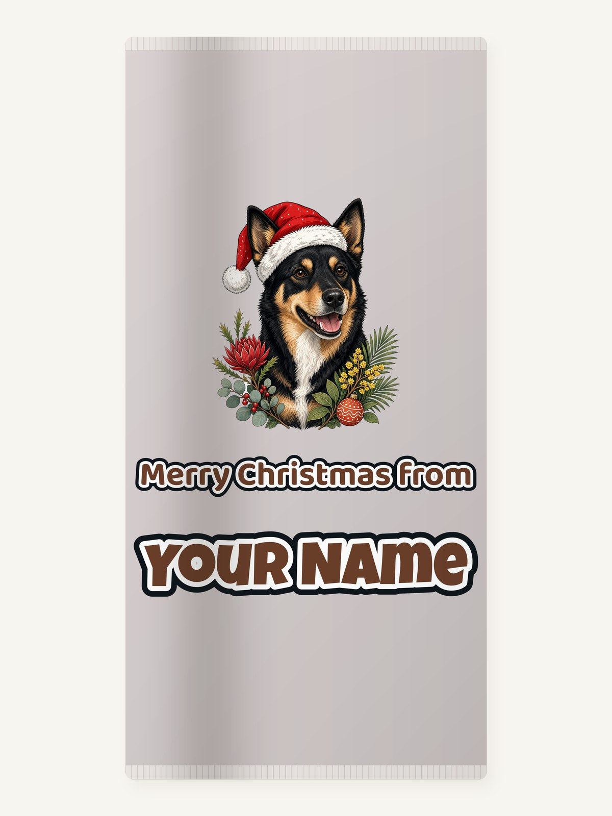 Australian Kelpie Christmas Personalised Beach Towel