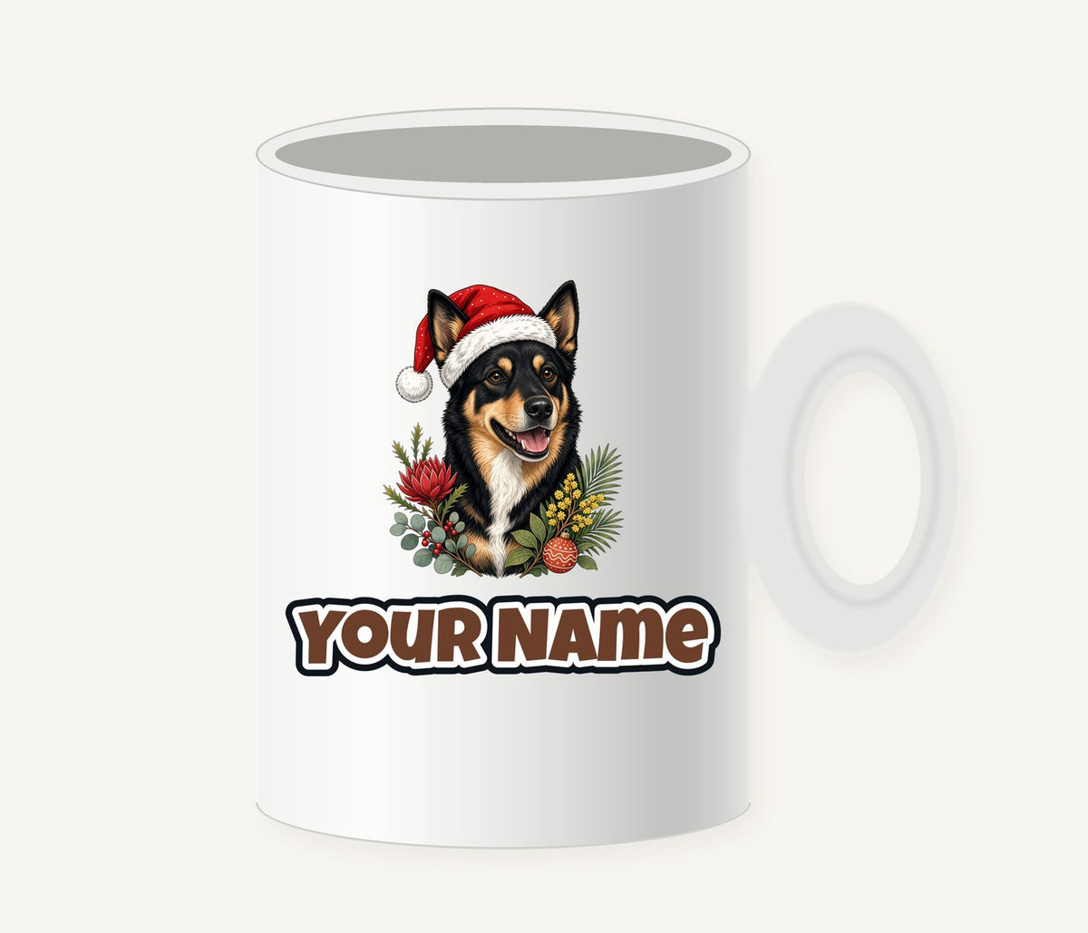 Australian Kelpie Christmas Personalised Christmas Mug