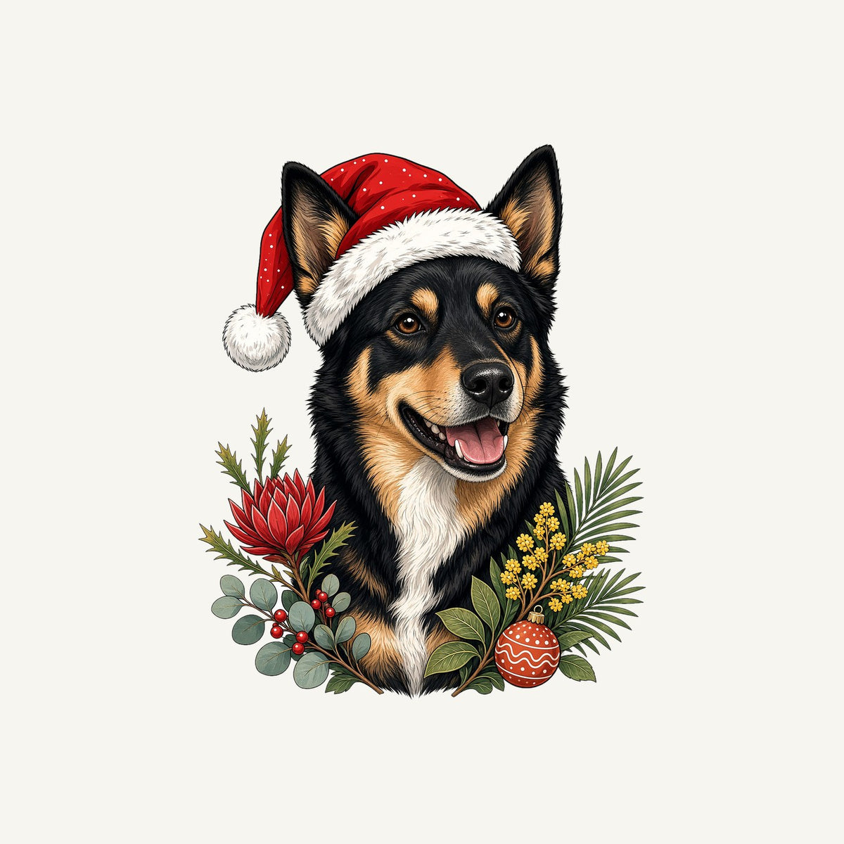 Australian Kelpie Christmas Personalised Christmas T-Shirt and Hoodie