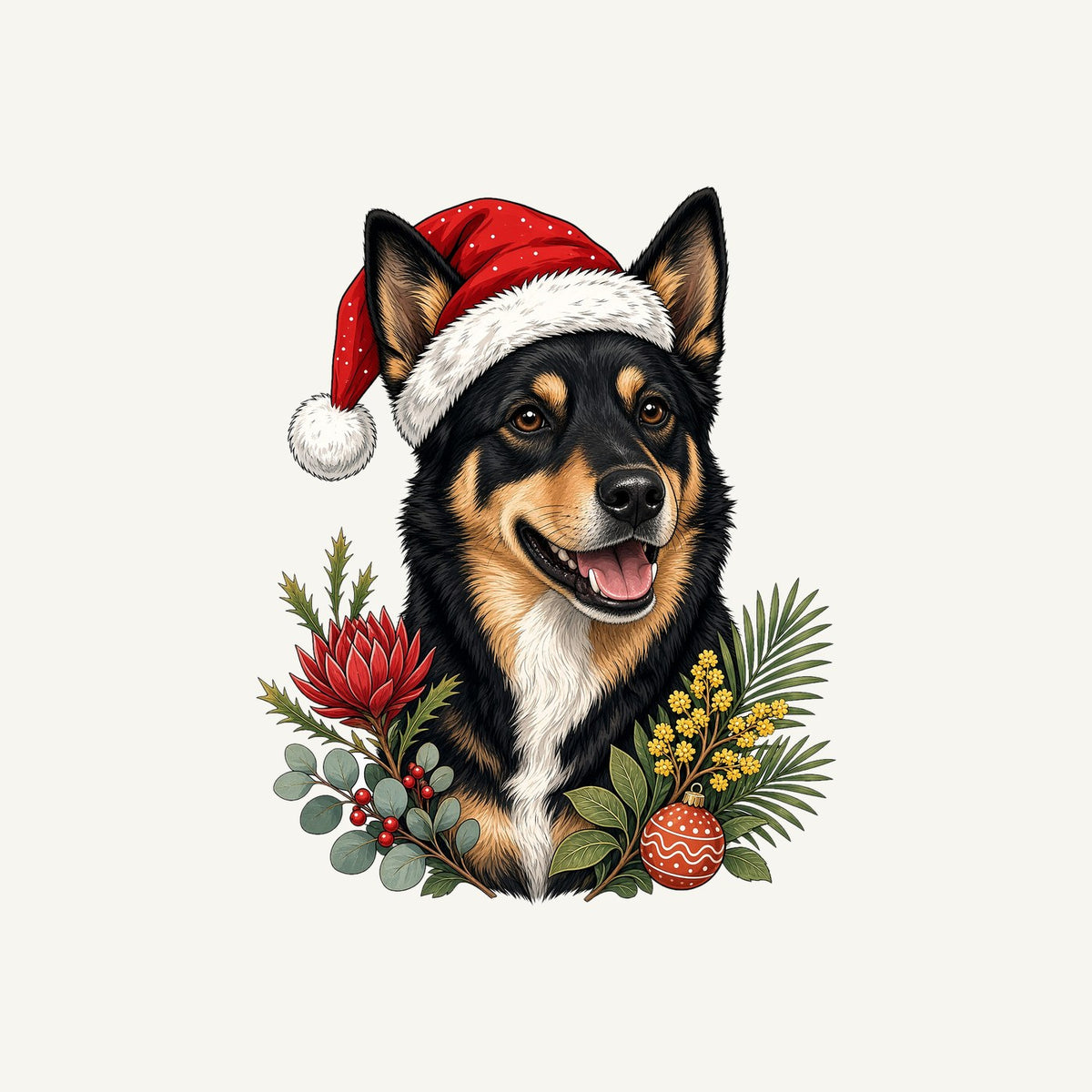 Australian Kelpie Christmas Personalised Santa Sack