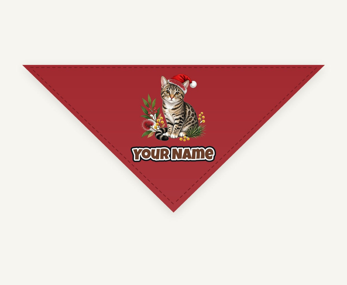 Australian Mist personalised Christmas pet bandana, tie-on style