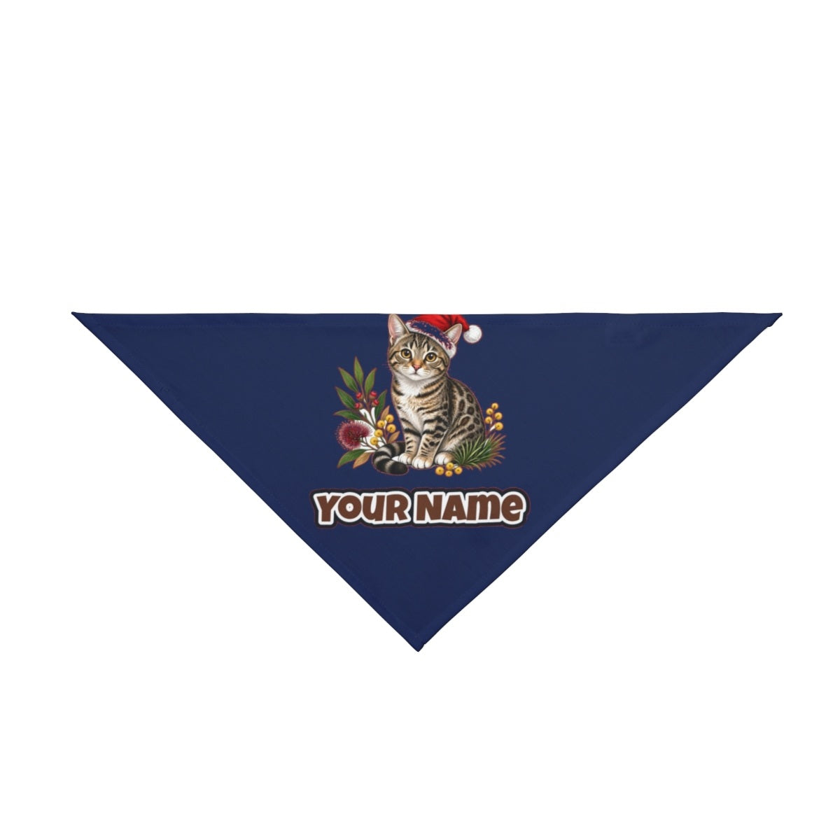 Australian Mist personalised Christmas pet bandana in navy, tie-on style
