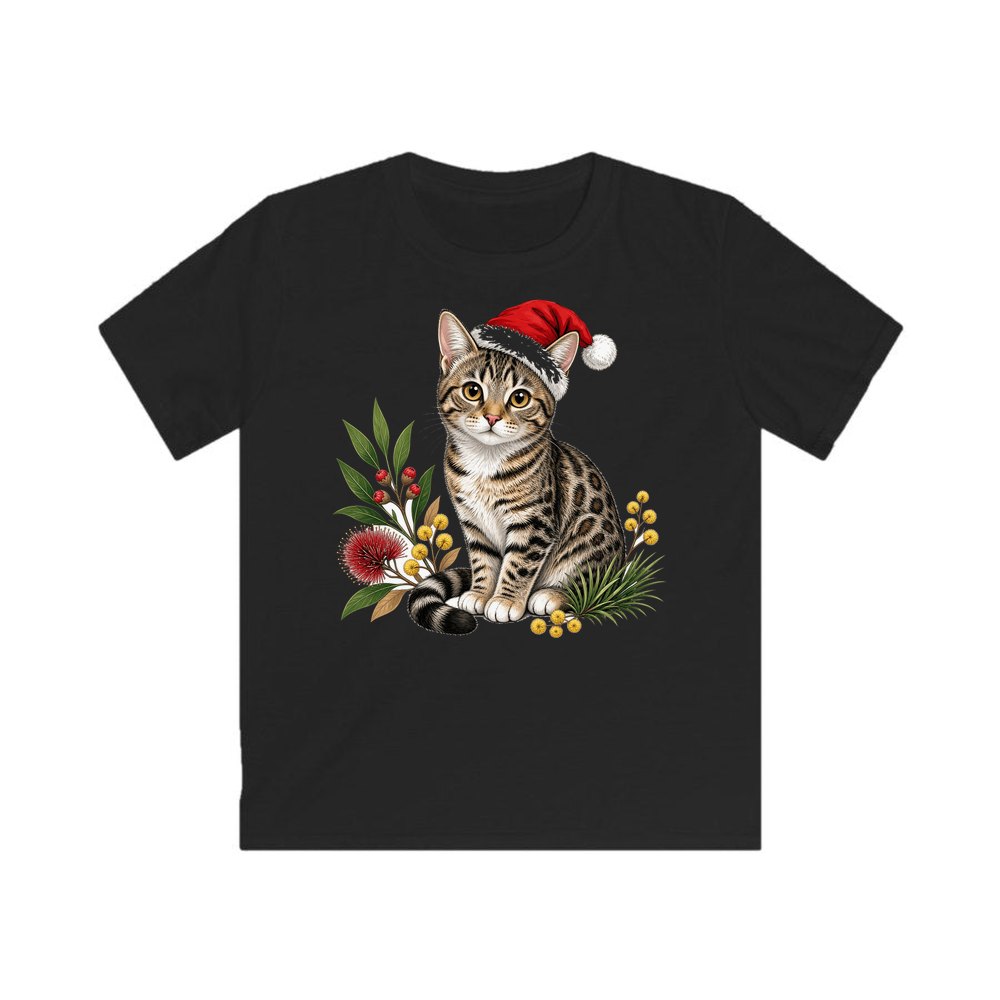 Australian Mist personalised kids Christmas tee in black