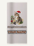Australian Mist Christmas Personalised Beach Towel