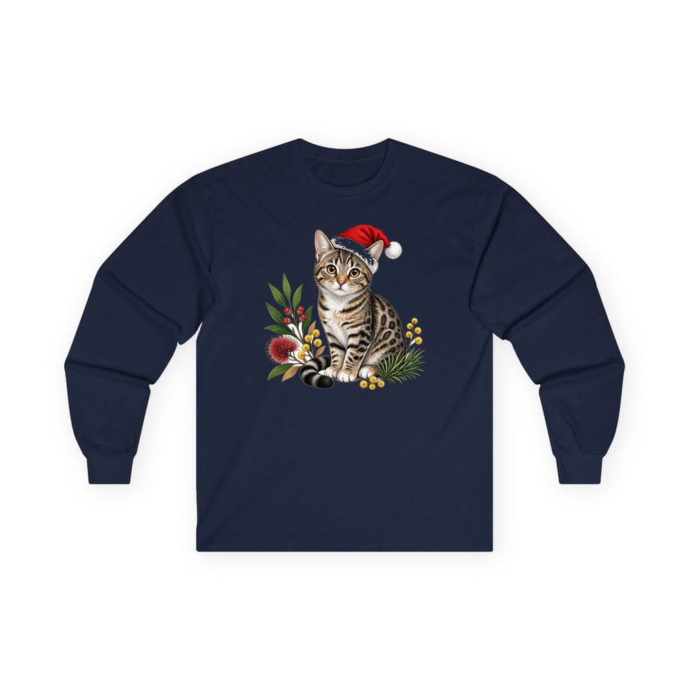Australian Mist personalised long sleeve Christmas T-shirt in navy