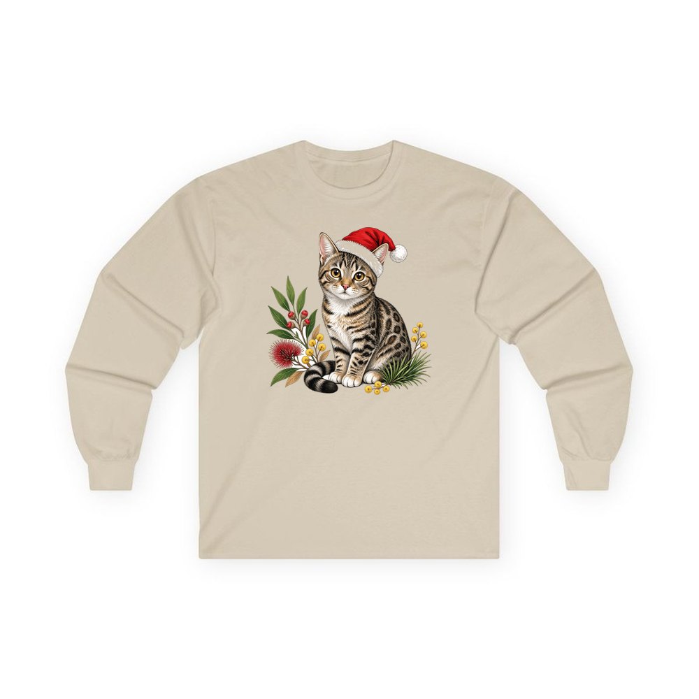 Australian Mist personalised long sleeve Christmas T-shirt in sand