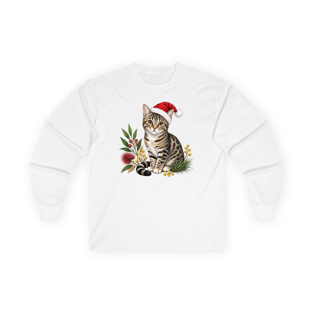 Australian Mist personalised long sleeve Christmas T-shirt in white
