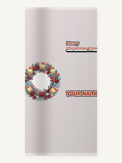 Australian Native Banksia Wreath Personalised Beach Towel