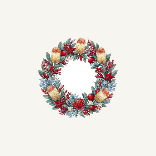 Australian Native Banksia Wreath Personalised Christmas Mug