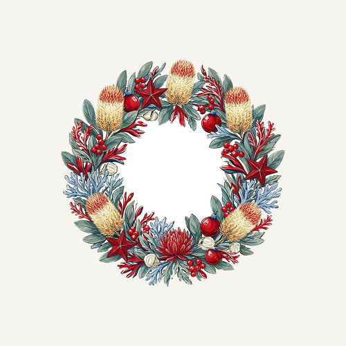 Australian Native Banksia Wreath Personalised Santa Sack