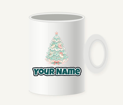 Baby Booties Tree Personalised Christmas Mug