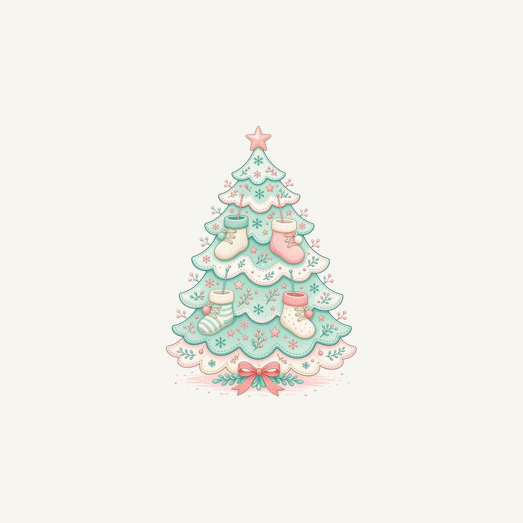 Baby Booties Tree Personalised Christmas Mug