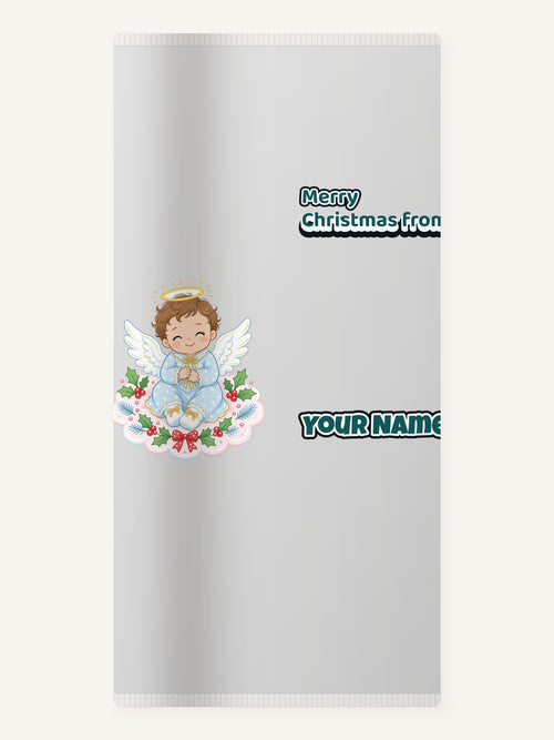 Baby Christmas Angel On Cloud Personalised Beach Towel