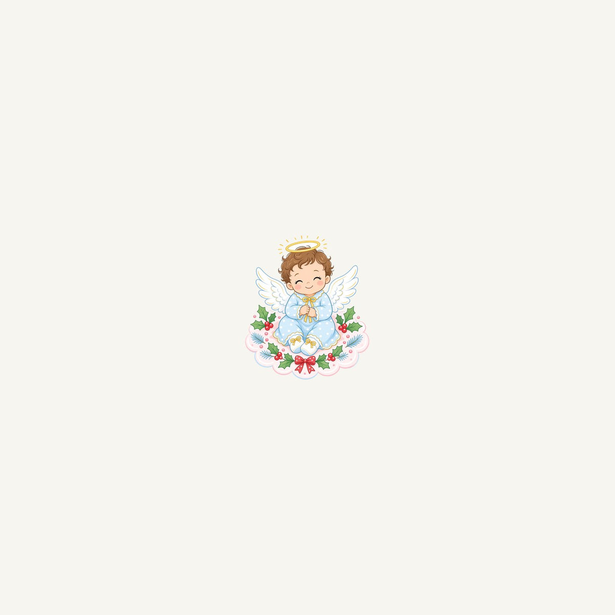 Baby Christmas Angel On Cloud Personalised Beach Towel