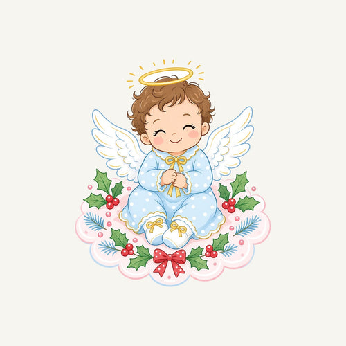 Baby Christmas Angel On Cloud Personalised Christmas T-Shirt and Hoodie