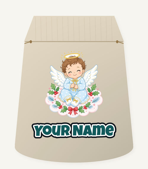 Baby Christmas Angel On Cloud Personalised Santa Sack