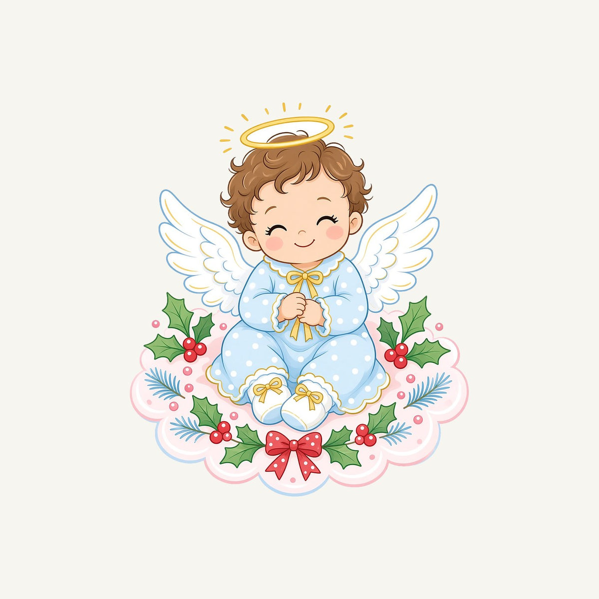 Baby Christmas Angel On Cloud Personalised Santa Sack