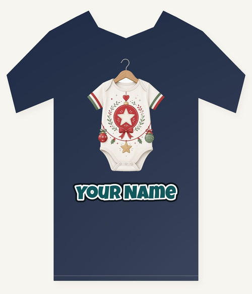 Baby Christmas Bodysuit Personalised Kids Tee and Baby Bodysuit