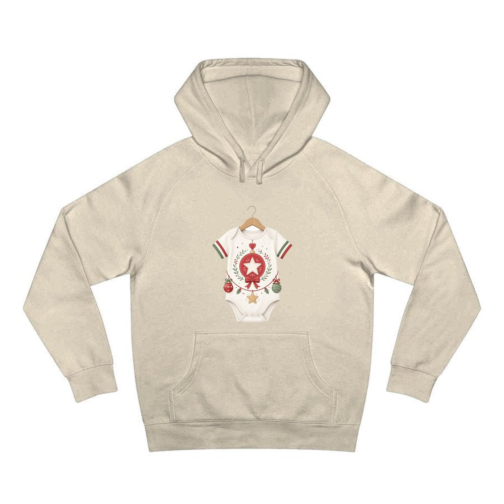 Baby Christmas Bodysuit personalised Christmas hoodie in sand
