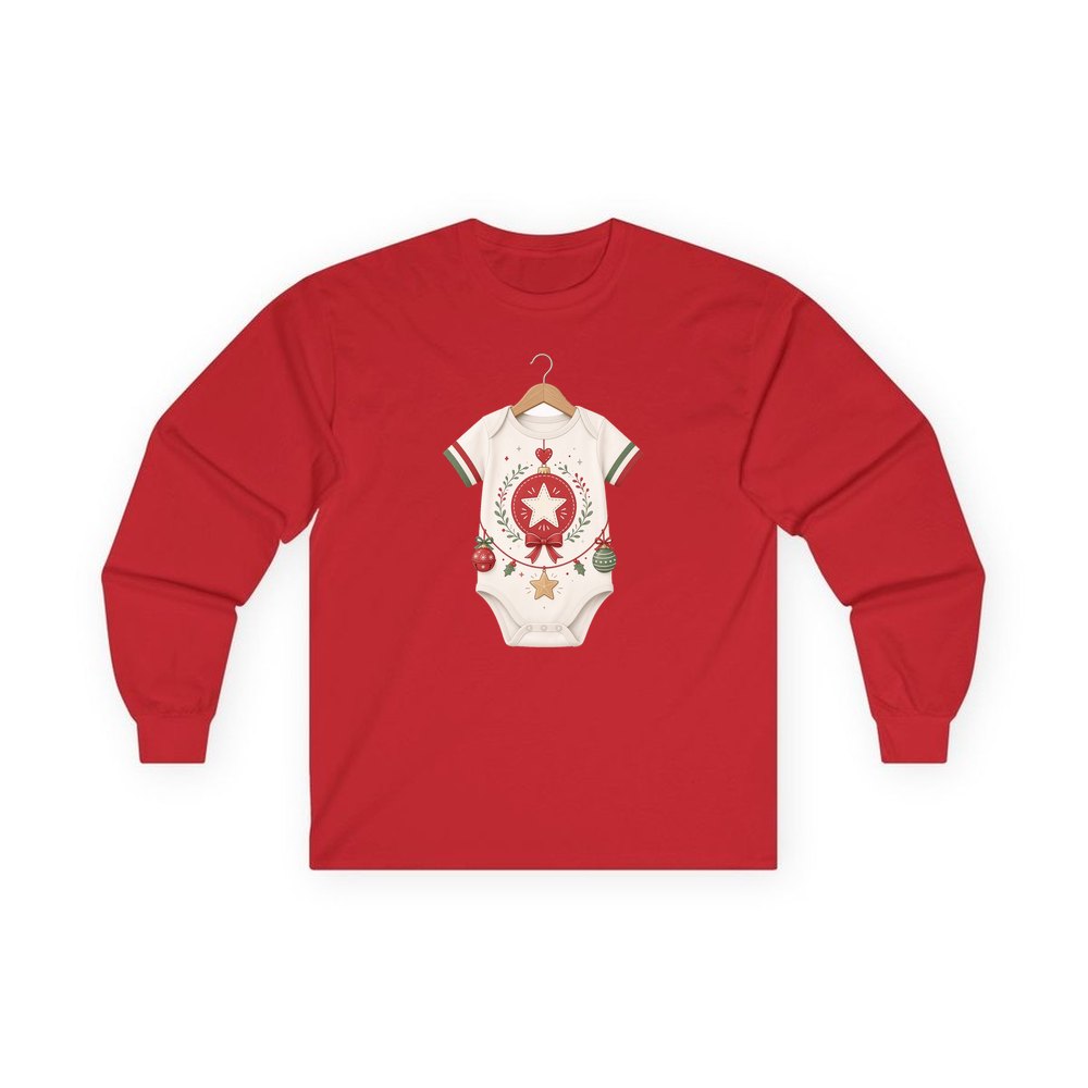 Baby Christmas Bodysuit personalised long sleeve Christmas T-shirt in red