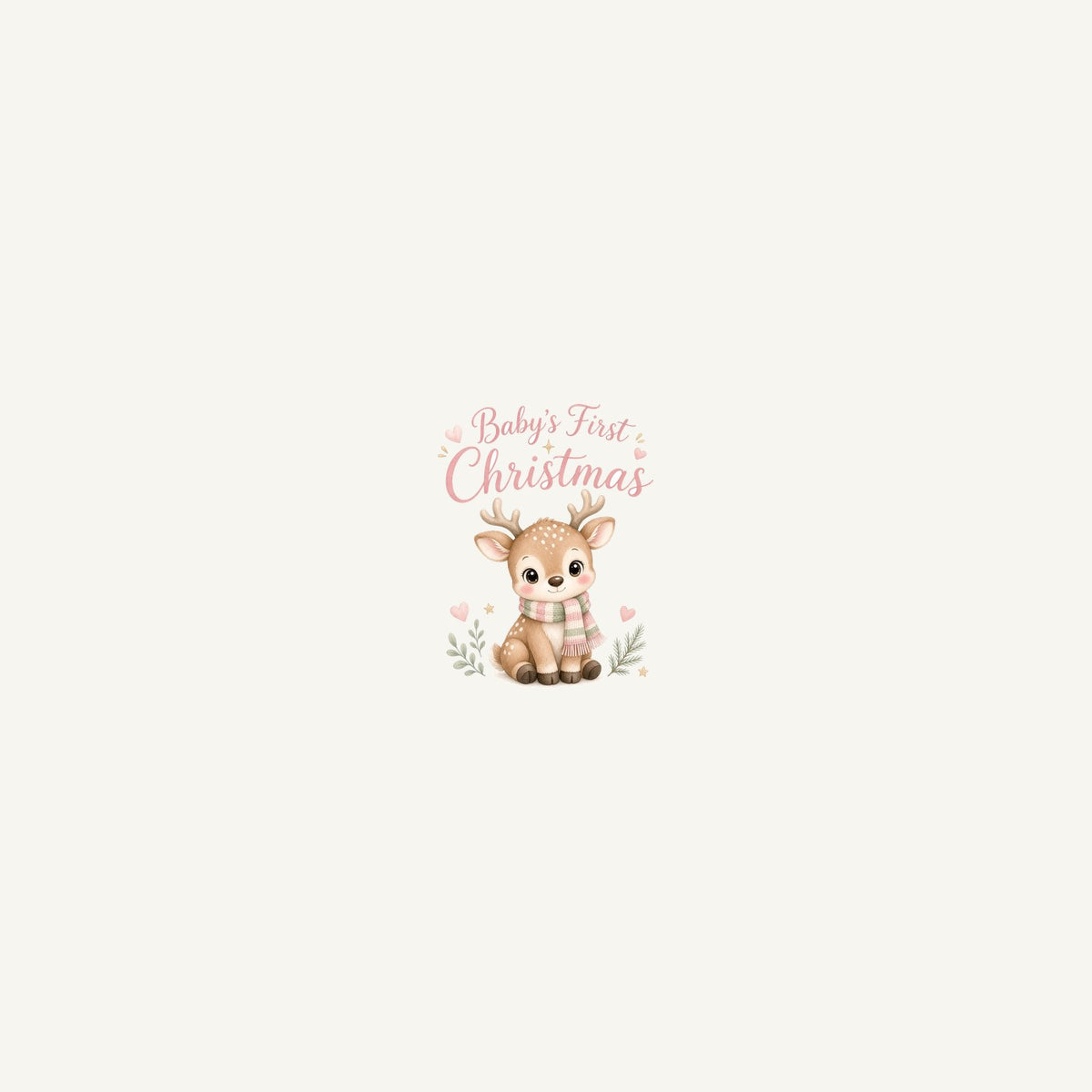 Baby Deer First Christmas Personalised Beach Towel
