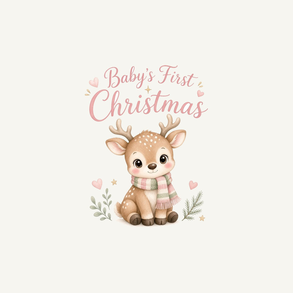 Baby Deer First Christmas Personalised Christmas Mug