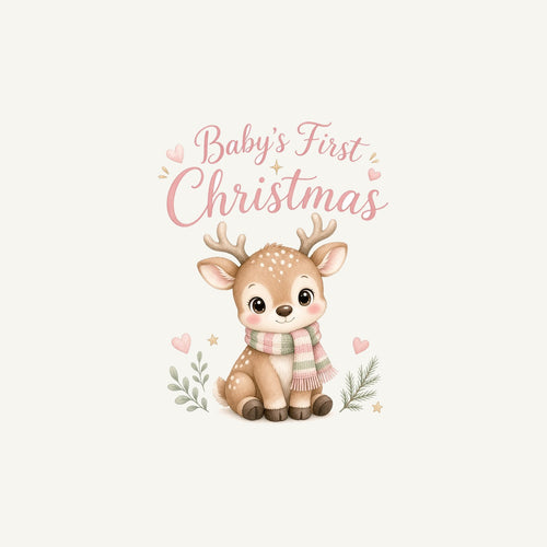 Baby Deer First Christmas Personalised Christmas Mug