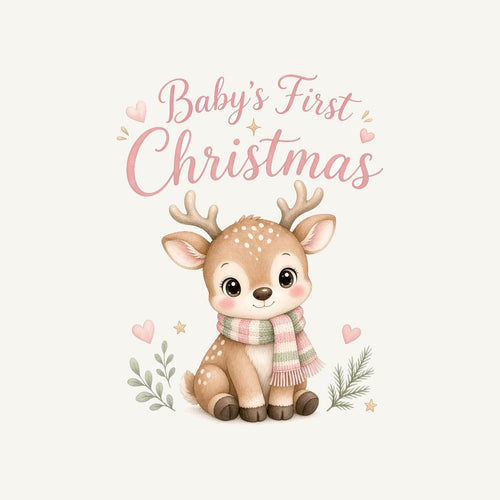 Baby Deer First Christmas Personalised Santa Sack