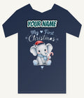 Baby Elephant First Christmas Personalised Kids and Baby Christmas Tee