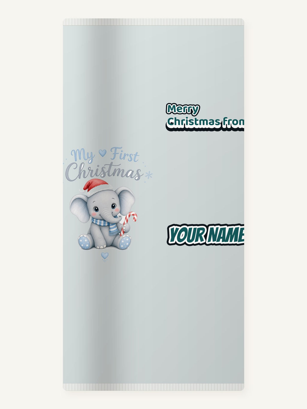 Baby Elephant First Christmas Personalised Beach Towel