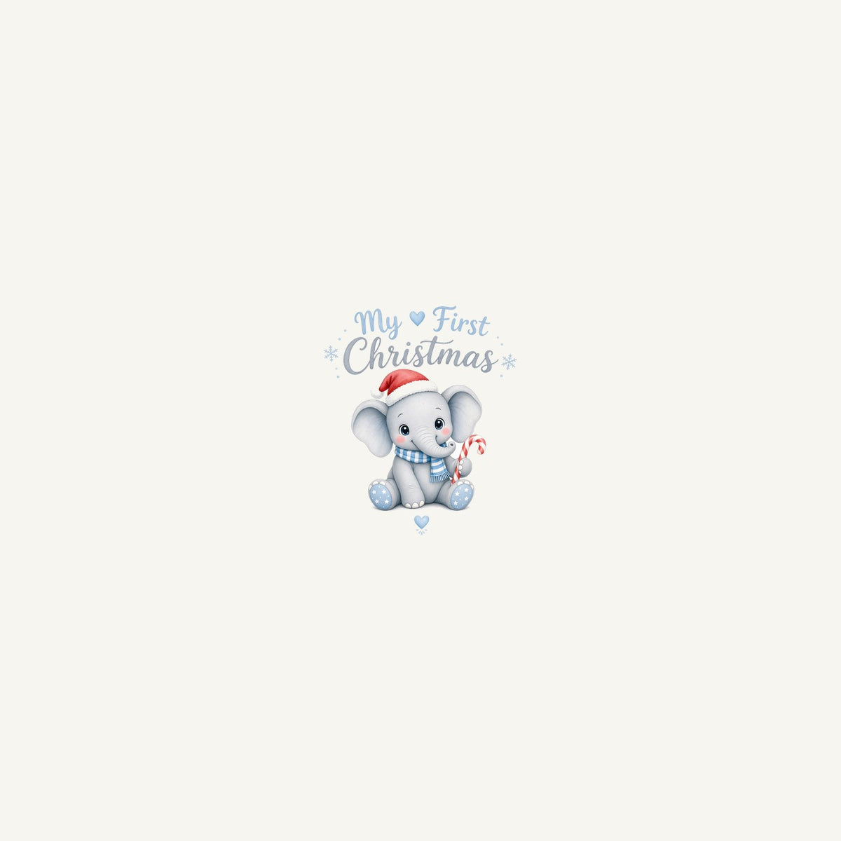 Baby Elephant First Christmas Personalised Beach Towel