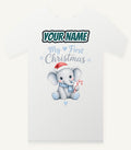 Baby Elephant First Christmas Personalised Christmas T-Shirt and Hoodie