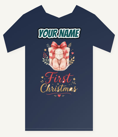 Baby Feet First Christmas Personalised Kids and Baby Christmas Tee