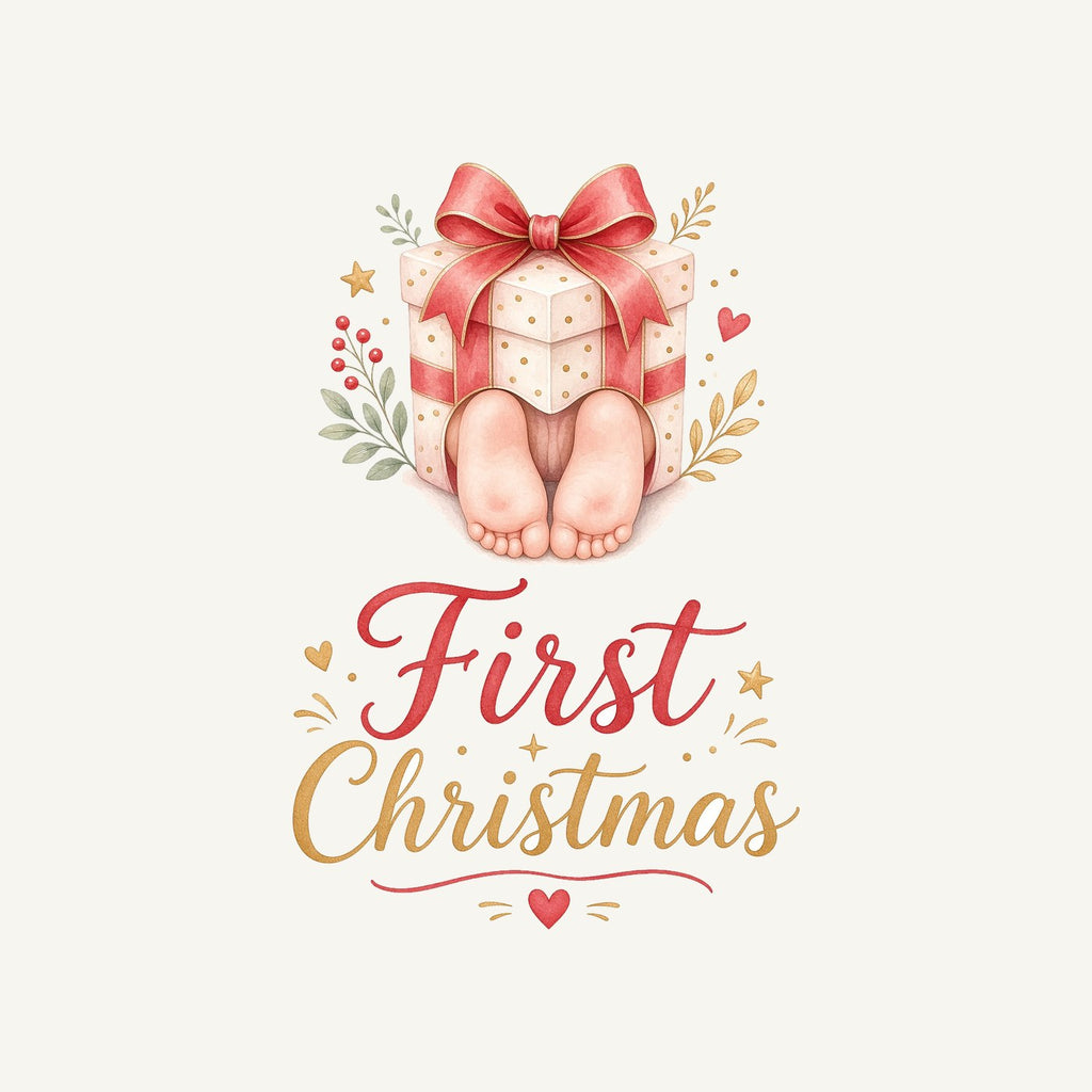 Baby Feet First Christmas Personalised Kids and Baby Christmas Tee