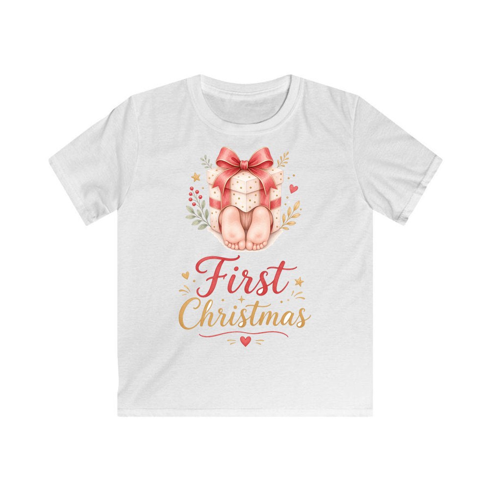 Baby Feet First Christmas personalised kids Christmas tee in white