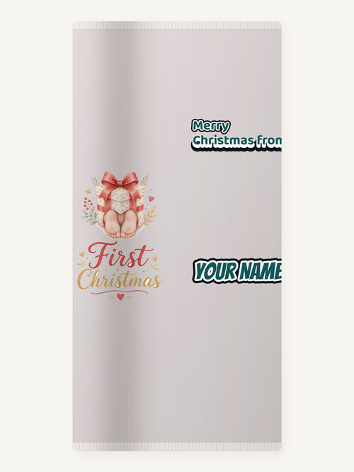 Baby Feet First Christmas Personalised Beach Towel