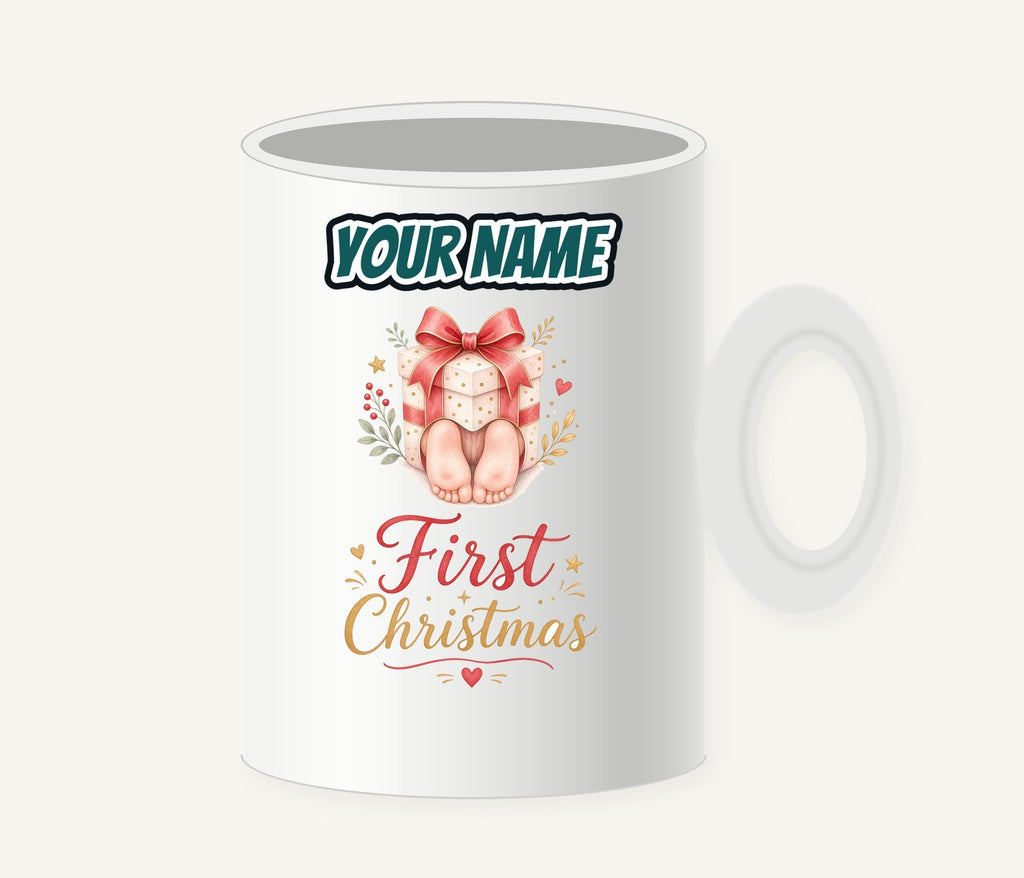 Baby Feet First Christmas Personalised Christmas Mug