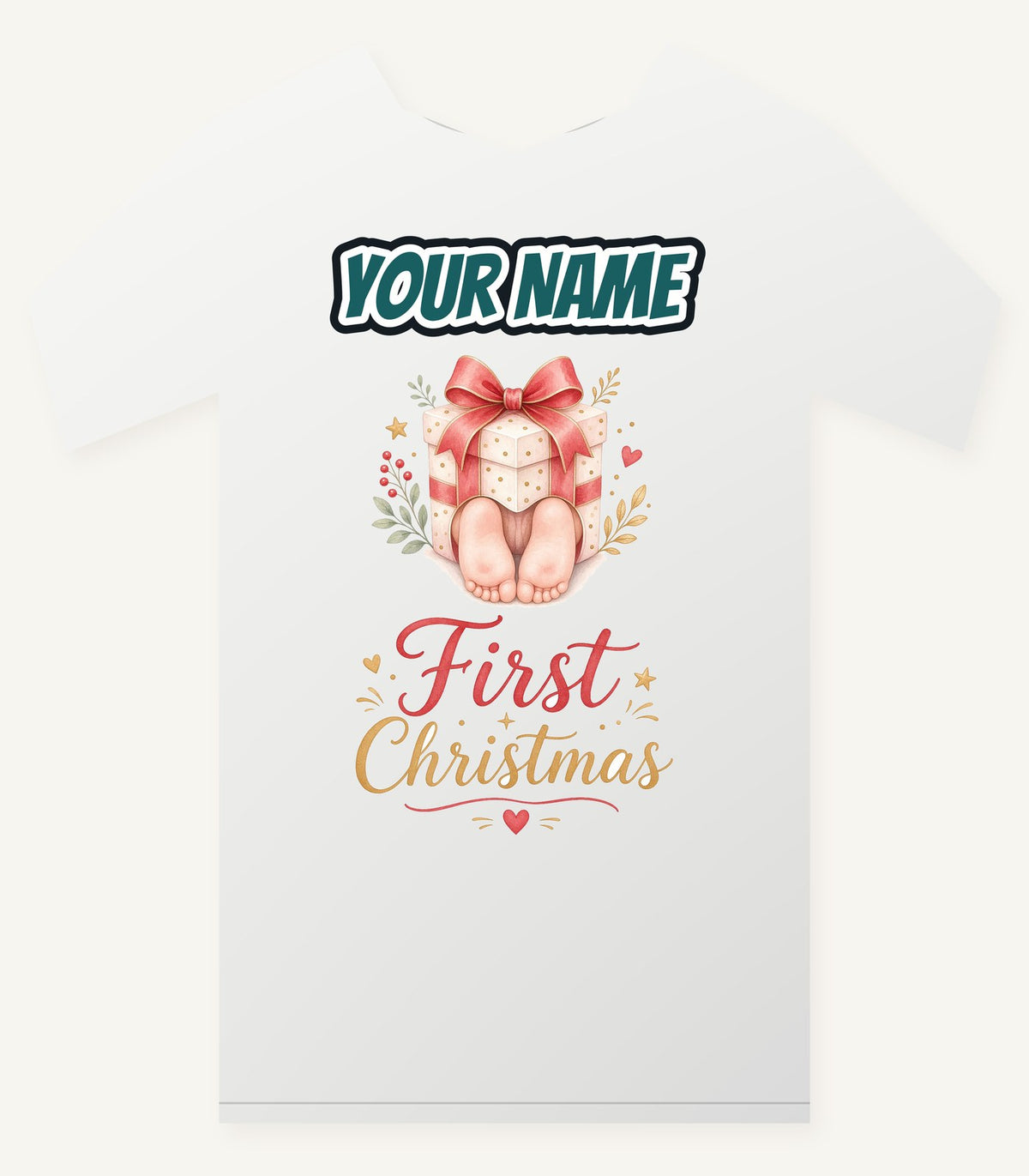 Baby Feet First Christmas Personalised Christmas T-Shirt and Hoodie
