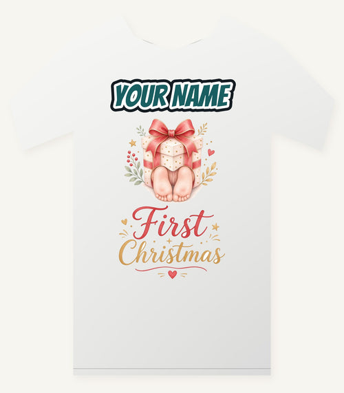 Baby Feet First Christmas Personalised Christmas T-Shirt and Hoodie
