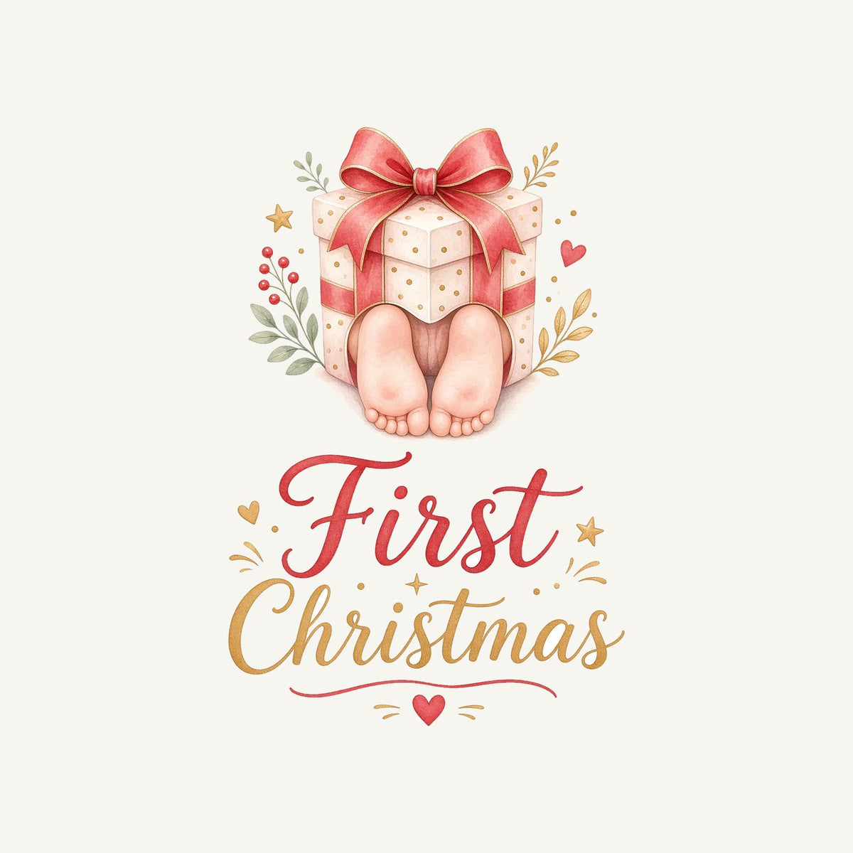 Baby Feet First Christmas Personalised Christmas T-Shirt and Hoodie